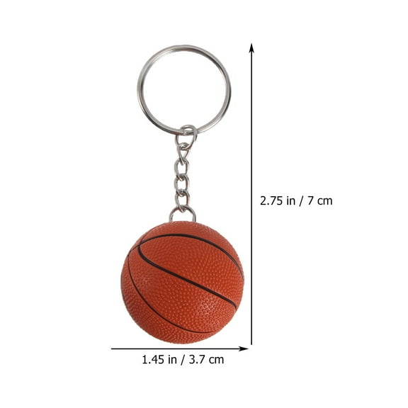 Phenofice 3Pcs Plastic Basketball Keychain Sport Theme for Backpacks Belts Lanyards Gym Accessories