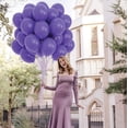 thumbnail image 3 of Prextex 75 Purple Party Balloons 12 Inch Purple Balloons with Matching Color Ribbon for Purple Theme Party Decoration, Weddings, Baby Shower, Birthday Parties Supplies or Arch Décor - Helium Quality, 3 of 6