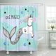 thumbnail image 1 of Cortina de ducha poliéster con cola de sirena unicornio ABPHQTO 152x180 cm, 1 of 2