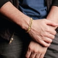thumbnail image 4 of Everly Women's 10mm Fancy-Cut Yellow Silver Curb Link Chain Bracelet, 4 of 9