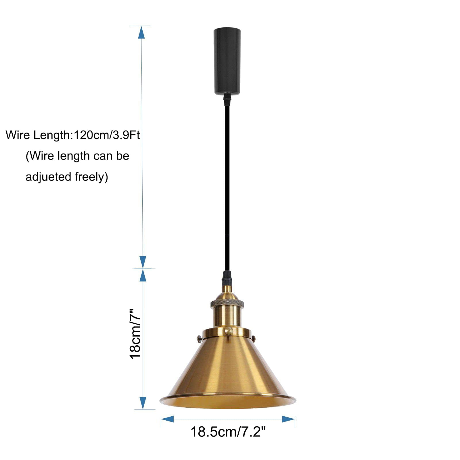 KAYYELAMP Plug in Cable Track Rail with Adjustable Cord Gold Track Lighting Fixture E26 Base H-Type Vintage Design for Kitchen Loft(No Bulb)