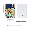 thumbnail image 2 of WIRESTER Self-Adhesive PU Leather Card Holder Stick on Pocket Credit Card Case Pouch Wallet for Apple Samsung Motorola LG Smart Phones - Orange Blue Smiley, 2 of 6