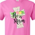 thumbnail image 4 of Inktastic He is Risen Cross with Script and Flowers T-Shirt, 4 of 5