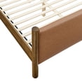 thumbnail image 4 of Modway Maven Full Size Vegan Leather Upholstered Platform Bed in Tan Walnut, 4 of 9