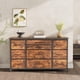 thumbnail image 3 of Tiger stripes brown 10 - cajón cómoda para closet, 55 - pulgada mesa de tv, 47 - pulgada de anchura fabric cómoda con power outlets, sturdy steel frame para dormitorio y sala de estar entrada, 3 of 7