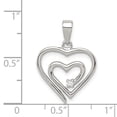 thumbnail image 2 of Sterling Silver Single CZ Heart Pendant, 2 of 2