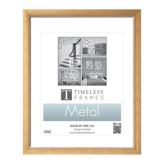 Timeless Frames 62163 16 x 20 in. Metal Beaded Photo Frame, Gold