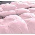 thumbnail image 4 of D.N.G. BEDDINGS Luxurious 1 Piece Pom Pom Pinch Pleated Comforter, 800 Thread Count, 100% Egyptian Cotton, White Vintage Pom-Pom Fringe (Oversized Super King Size Solid Light Pink Color), 4 of 5