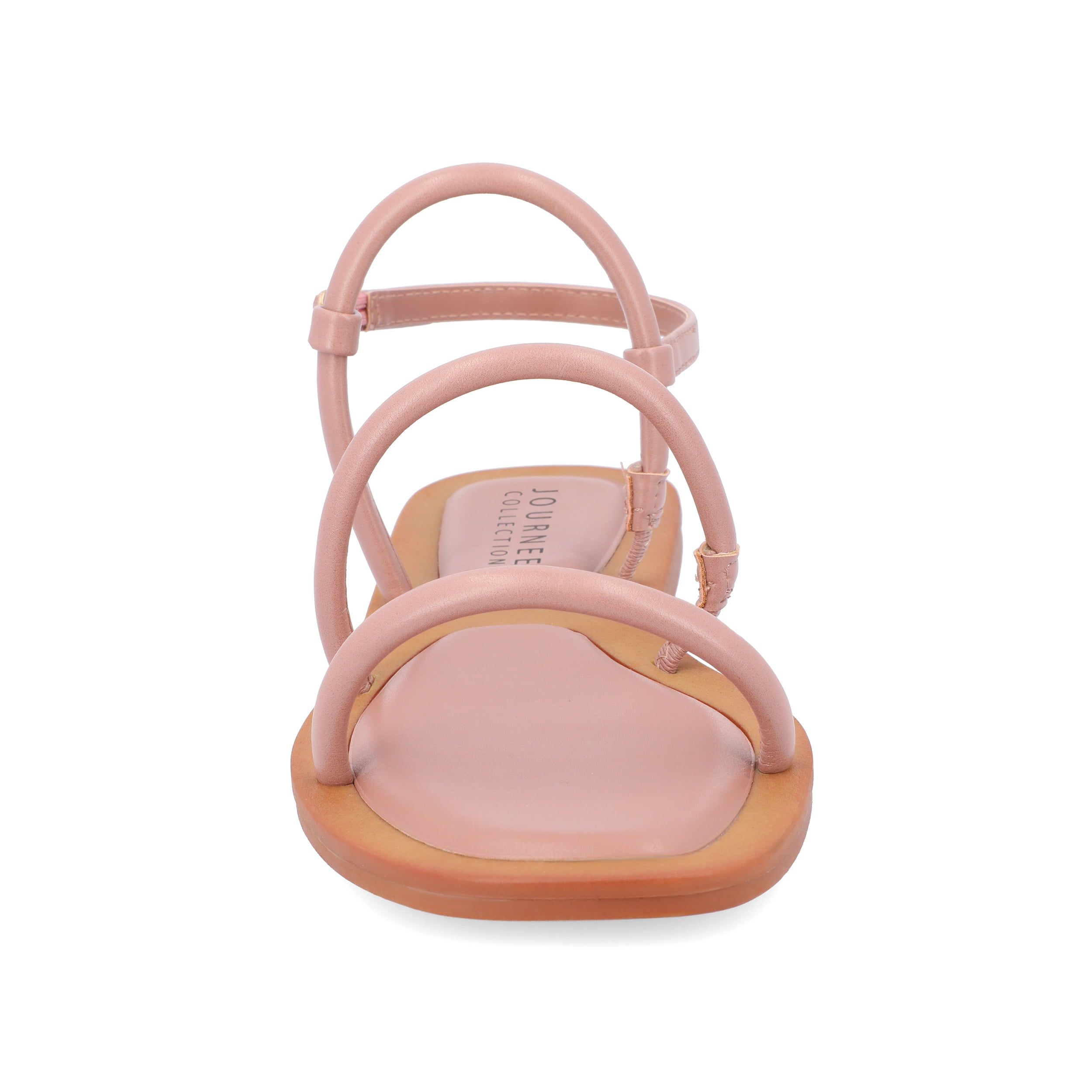 Journee Womens Karrio Buckle Sling Back Flat Sandals