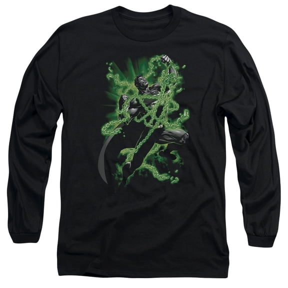 Superman Kryptonite Chains Long Sleeve Adult 18/1 T-Shirt Black