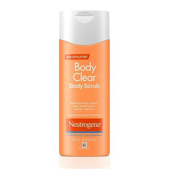 Neutrogena Body Clear Body Scrub, Salicylic Acid Acne Treatment With Microbeads - 8.5 Oz, 3 Pack