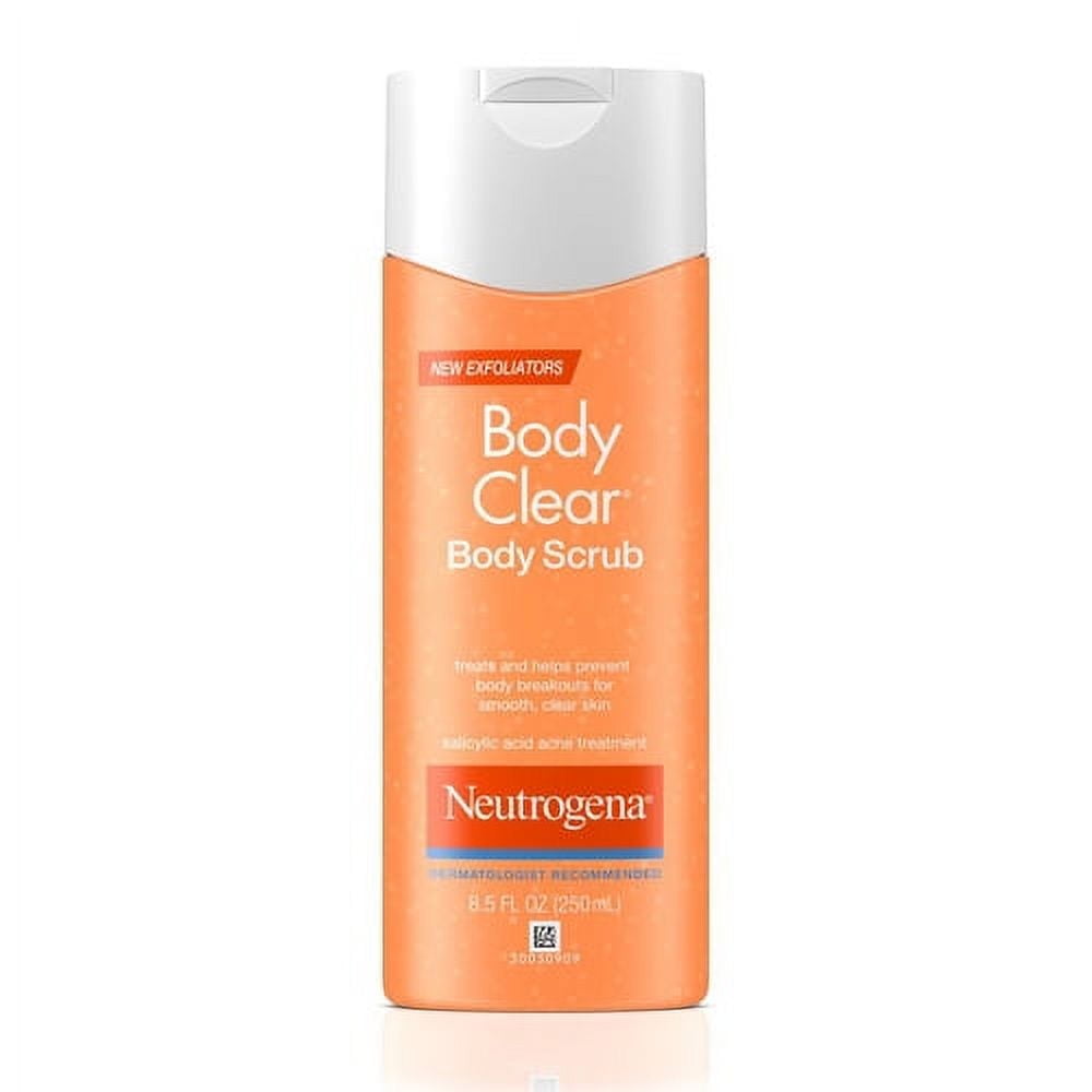 Neutrogena Body Clear Body Scrub, Salicylic Acid Acne Treatment With Microbeads - 8.5 Oz, 3 Pack