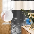 thumbnail image 3 of No Hook Shower Curtain, Blue Grey Daisy Shower Curtains for Bathroom with See Through Top Window, Farmhouse Flowers Abstract Country Waterproof & Washable Bath Curtain Extra Long 72"x96", 3 of 9