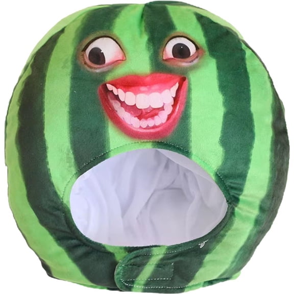 Jiibva Cartoon Watermelon Head Hat Festival Fruit Headgear Hat