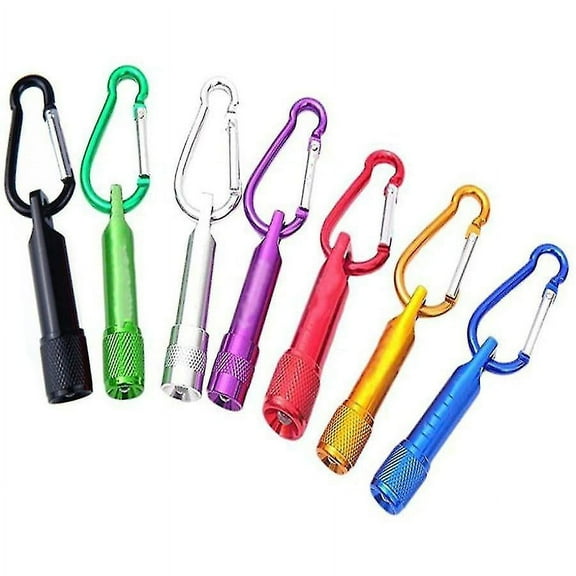 Keychain Flash (7 Pcs), Portable Mini Led Flash Carabiner Pocket Keychain Outdoor For Hi Climbing Et