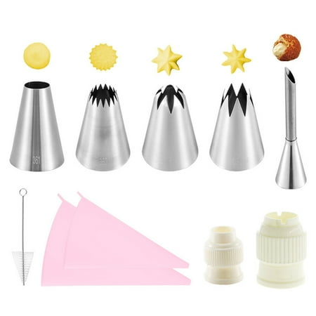 

10 Pcs/Set Piping Bag Converter Icing Nozzles Tips Pastry Cupcake Cream Cake Decorating Supplies Kit Baking Tools