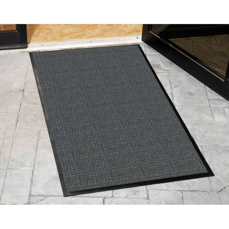 Lavex Water Absorbent 4' x 6' Pepper Waffle Indoor Entrance Mat