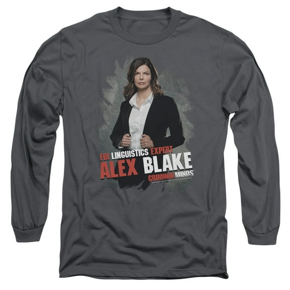 Criminal Minds Alex Blake Long Sleeve Adult 18/1 T-Shirt Charcoal