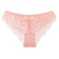 thumbnail image 2 of Plus Size Floral Lace Panties for Women Retro Seamless Briefs Underwear Light Pink M, 2 of 5