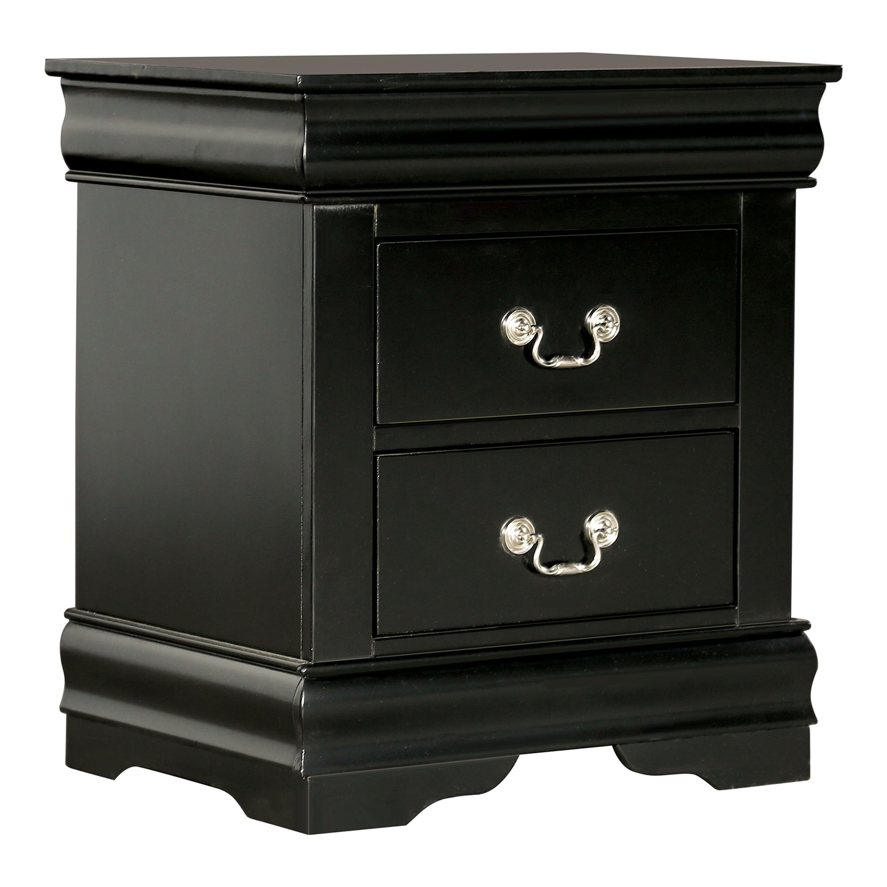 Furniture of America Vrai Transitional 2-Drawer Adult Nightstand, Black