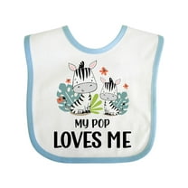 Inktastic Zebra My Pop Loves Me Boys or Girls Baby Bib