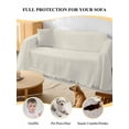 thumbnail image 4 of Cream Solid Color Couch Cover, Aesthetics Contemporary Luxury Sofa Cover Blanket for 3 Cushion Couch, Sectional Sofa Slipcover Furniture Protector for Living Room Bedroom 71''x134'', 4 of 9