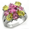 thumbnail image 1 of Rhodium 925 Sterling Silver Ring with AAA Grade CZ, Multi Color - Size 10, 1 of 1