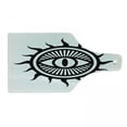 thumbnail image 1 of Occult Cutting Board, Third Eye in Sun Circle Pattern the Locus of Force Art Print Image, Decorative Tempered Glass Cutting and Serving Board, Wine Bottle Shape, Black and White, by Ambesonne, 1 of 1