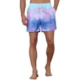thumbnail image 5 of INSPIRE CHIC Men's Tie Dye Printed Elastic Waistband Vacation Swim Trunks 30 Blue, 5 of 5