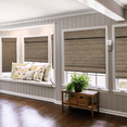 thumbnail image 3 of Natural Woven Light Filtering Cordless Bamboo Roman Shades for Windows, 70.5 in. W x 60 in. L, Smokey Ash, 3 of 5