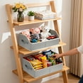 thumbnail image 6 of TAIMASI 6 Pack Closet Organizers Bins, Large Trapezoid Closet Shelf Organizer with Handles, Fabric Storage Bins, Collapsible Storage Cubes for Clothes, Towels - Light Gray, 6 of 8