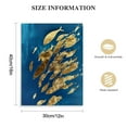 thumbnail image 2 of WERPE Blue and Gold Abstract Pinting Canvas Wall Art, Colorful Textured in The Blue Ocean Picture Prints Wall Decor, Wrapped Canvas Art Deco, 2 of 5