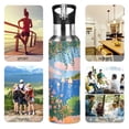 thumbnail image 7 of Yayeee 20oz Insulated Water Bottle Double Wall Stainless Steel with Flip Straw Lid, Blue Window, 7 of 7