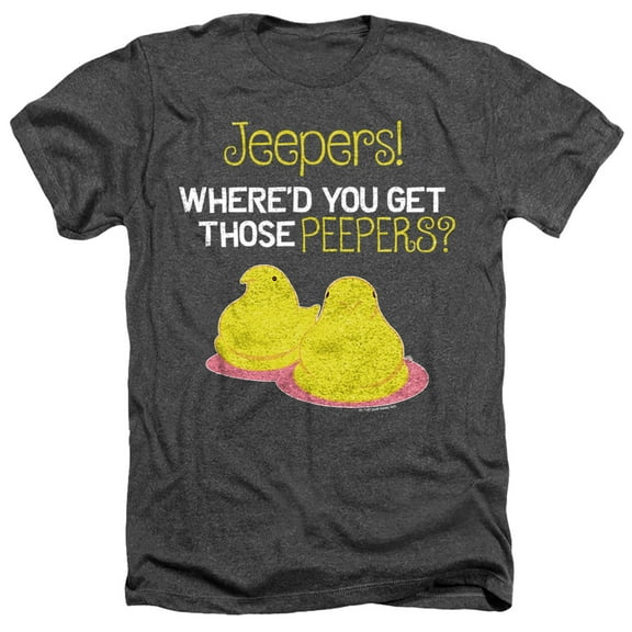 Easter Jeepers Where'd You Get Those Peepers Unisex Adult Heather T Shirt, Charcoal Heather, Large