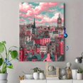 thumbnail image 4 of Dreamy Pink Cloud Cityscape Canvas Print Home Wall Decor, 4 of 8