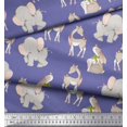 thumbnail image 2 of Soimoi Rayon Fabric Deer,Elephant & Rabbit Kids Printed Fabric 1 Yard 42 Inch Wide, 2 of 2