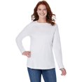 thumbnail image 1 of T-shirt à Manches Longues à Col Ras du Cou Parfait pour Femmes Grande Taille, 1 of 6