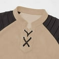 thumbnail image 6 of Handshe Men's Suede Fleece Shirt, Retro Style with Drawstring and Half Placket, Stand Collar Long Sleeve Pullover for Casual Wear, 6 of 6