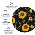 thumbnail image 3 of Honeii Sunflowers3 print Leather Coaster Set of 4, ideal for safeguarding your furniture from drinks spills and effortless cleanup-Round Shape, 3 of 6