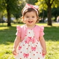 thumbnail image 2 of Mnyotv Baby Girl Dress Romper Summer Outfits Short Sleeve Ruffle Top Skirts with Headband 2Pcs Set Size 3-6Months, 2 of 7