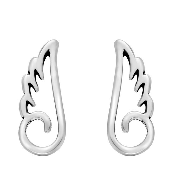 AeraVida Cute Guardian Angel Wings Sterling Silver Stud Earrings