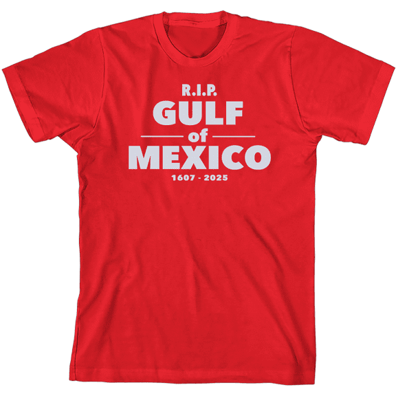 RIP Gulf of Mexico 1607-2025 Youth Red Crew Neck Short Sleeve Tee-XL
