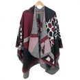 thumbnail image 4 of Femmes Hiver Chaud Surdimensionné Imprimé Couverture Cape Châles Cardigans, 4 of 9