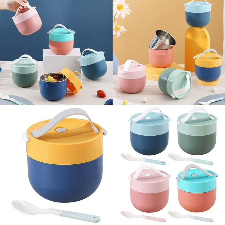 Microwavable Food Containers Leakproof for Students Office Workers Lunch  Box Soup Thermos Containers Bento Box Food Thermal Jar Insulated GREEN 