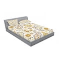 thumbnail image 3 of Ambesonne Paisley Fitted Sheet & Pillow Sham Set, Folkloric Floral Drop Forms, Twin, Orange Yellow White, 3 of 3