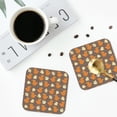 thumbnail image 5 of Pofeuu Squirrel And Maple Leaves Print Leather Coasters Set of 6, Round Cups Mugs Mat Pad for Home Kitchen Heat Resistant Drink Coasters,Square, 5 of 7