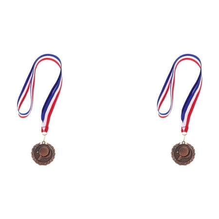Masteelf 2pcs Table Tennis Award Medal for Kids Table Tennis Sports Competition Zinc Alloy Medal for School Community Games Party Favor