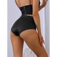 thumbnail image 2 of Unique Bargains Women's Full Coverage Mid-Waisted Briefs Underwear Small Black, 2 of 6