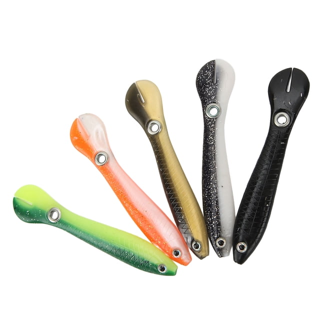 5pcs Artificial Fishing Lure 10cm 3D Simulation Silicone Eye Vivid Portable Loach Soft Bait