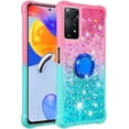 thumbnail image 2 of Phone Case for Xiaomi Redmi Note 11 Pro 5G/4G, Shiny Bling Quicksand Effect TPU Bumper Case with Four Corners Protection Cover for Redmi Note 11 Pro 5G/4G, Pink Blue, 2 of 14